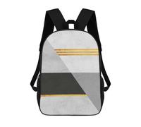 sinyumoney 3D Printed Children's School Geometric Shapes XII Backpack for Kids High Capacity Travel Fashion Rucksacks Kids School Bag Casual Back Pack 17inch
