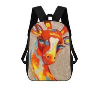 sinyumoney 3D Printed Children's School Giraffe Backpack for Kids High Capacity Travel Fashion Rucksacks Kids School Bag Casual Back Pack 17inch
