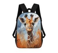 sinyumoney 3D Printed Children's School Giraffe Portrait Backpack for Kids High Capacity Travel Fashion Rucksacks Kids School Bag Casual Back Pack 17inch