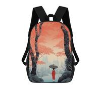 sinyumoney 3D Printed Children's School Girl Japanese Painting Backpack for Kids High Capacity Travel Fashion Rucksacks Kids School Bag Casual Back Pack 17inch