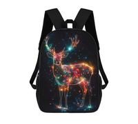 sinyumoney 3D Printed Children's School Glowing Magic Deer Backpack for Kids High Capacity Travel Fashion Rucksacks Kids School Bag Casual Back Pack 17inch
