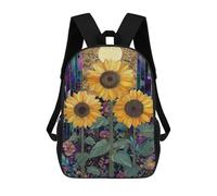 sinyumoney 3D Printed Children's School Glowing Sunflower Garden Art Print Backpack for Kids High Capacity Travel Rucksacks Book Bags Kids School Bag Back Pack 17inch