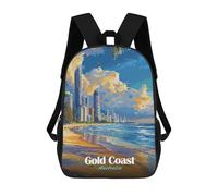 sinyumoney 3D Printed Children's School Gold Coast Australia Beach Skyline Backpack for Kids High Capacity Travel Fashion Rucksacks Kids School Bag Casual Back Pack 17inch