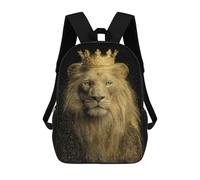 sinyumoney 3D Printed Children's School Golden Lion King Poster Backpack High Capacity Travel Book Bags Fashion Rucksacks Kids School Casual Back Pack 17inch