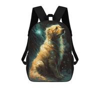 sinyumoney 3D Printed Children's School Golden Retriever Dog Myth Backpack for Kids High Capacity Travel Rucksacks Book Bags Kids School Bag Back Pack 17inch