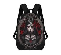 sinyumoney 3D Printed Children's School Gothic Beauty with Roses Backpack for Kids High Capacity Travel Rucksacks Book Bags Kids School Bag Back Pack 17inch