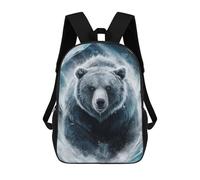 sinyumoney 3D Printed Children's School Grizzly Bear Breaking Ice Backpack for Kids High Capacity Travel Fashion Rucksacks Kids School Bag Casual Back Pack 17inch