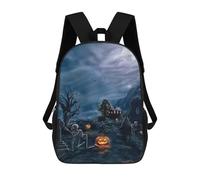 sinyumoney 3D Printed Children's School Halloween Night Backpack for Kids High Capacity Travel Fashion Rucksacks Kids School Bag Casual Back Pack 17inch