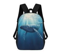 sinyumoney 3D Printed Children's School Humpback Whale Underwater Backpack for Kids High Capacity Travel Fashion Rucksacks Kids School Bag Casual Back Pack 17inch