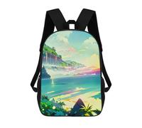sinyumoney 3D Printed Children's School Island Sunset Serenity Backpack for Kids High Capacity Travel Rucksacks Book Bags Kids School Bag Back Pack 17inch