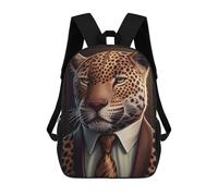 sinyumoney 3D Printed Children's School Jaguar Suit Animal Backpack for Kids High Capacity Travel Fashion Rucksacks Kids School Bag Casual Back Pack 17inch