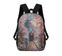 sinyumoney 3D Printed Children's School Japan Cherry Blossom Train Backpack for Kids High Capacity Travel Fashion Rucksacks Kids School Bag Casual Back Pack 17inch