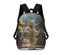 sinyumoney 3D Printed Children's School Japanese Geisha Cat Backpack for Kids High Capacity Travel Fashion Rucksacks Kids School Bag Casual Back Pack 17inch