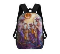 sinyumoney 3D Printed Children's School Jazz Musicians Playing Saxophones Backpack High Capacity Travel Book Bags Fashion Rucksacks Kids School Casual Back Pack 17inch