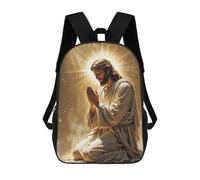 sinyumoney 3D Printed Children's School Jesus Christ Prayer Backpack for Kids High Capacity Travel Fashion Rucksacks Kids School Bag Casual Back Pack 17inch