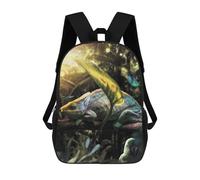 sinyumoney 3D Printed Children's School Jungle Party Backpack High Capacity Travel Book Bags Fashion Rucksacks Kids School Casual Back Pack 17inch