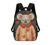 sinyumoney 3D Printed Children's School Koala Bear Xmas Suit Backpack High Capacity Travel Book Bags Fashion Rucksacks Kids School Casual Back Pack 17inch