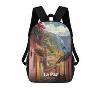 sinyumoney 3D Printed Children's School La Paz, Bolivia Travel Backpack for Kids High Capacity Travel Rucksacks Book Bags Kids School Bag Back Pack 17inch