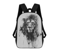 sinyumoney 3D Printed Children's School Lion in Charcoal Art Backpack for Kids High Capacity Travel Fashion Rucksacks Kids School Bag Casual Back Pack 17inch