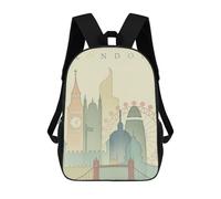 sinyumoney 3D Printed Children's School London England Skyline Backpack for Kids High Capacity Travel Fashion Rucksacks Kids School Bag Casual Back Pack 17inch