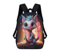 sinyumoney 3D Printed Children's School Magical Baby Dragon Artwork Backpack for Kids High Capacity Travel Rucksacks Book Bags Kids School Bag Back Pack 17inch
