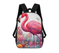 sinyumoney 3D Printed Children's School Magical Flamingo Paradise Backpack for Kids High Capacity Travel Rucksacks Book Bags Kids School Bag Back Pack 17inch