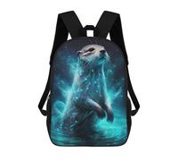 sinyumoney 3D Printed Children's School Magical Water Otter Backpack for Kids High Capacity Travel Fashion Rucksacks Kids School Bag Casual Back Pack 17inch