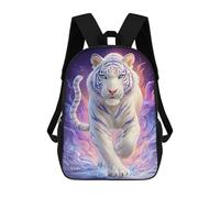 sinyumoney 3D Printed Children's School Magical White Tiger Art Print Backpack High Capacity Travel Book Bags Fashion Rucksacks Kids School Casual Back Pack 17inch