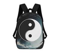 sinyumoney 3D Printed Children's School Modern Zen Yin Yang Symbol Backpack for Kids High Capacity Travel Fashion Rucksacks Kids School Bag Casual Back Pack 17inch