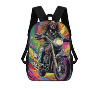 sinyumoney 3D Printed Children's School Motorcycle Dreams in Color Backpack for Kids High Capacity Travel Rucksacks Book Bags Kids School Bag Back Pack 17inch