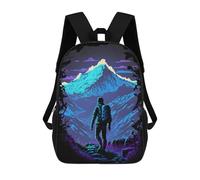 sinyumoney 3D Printed Children's School Mountain Hiker's Journey -4 Backpack for Kids High Capacity Travel Rucksacks Book Bags Kids School Bag Back Pack 17inch