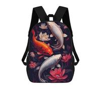 sinyumoney 3D Printed Children's School Mystic Koi Fish Backpack for Kids High Capacity Travel Fashion Rucksacks Kids School Bag Casual Back Pack 17inch