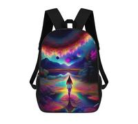 sinyumoney 3D Printed Children's School Mystical Psychonaut Backpack for Kids High Capacity Travel Fashion Rucksacks Kids School Bag Casual Back Pack 17inch