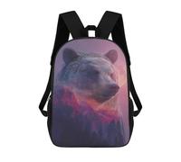 sinyumoney 3D Printed Children's School Nature's Majesty Bear & Moon Backpack High Capacity Travel Book Bags Fashion Rucksacks Kids School Casual Back Pack 17inch