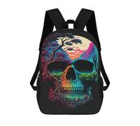 sinyumoney 3D Printed Children's School Nature's Skull A Vibrant Landscape Backpack for Kids High Capacity Travel Fashion Rucksacks Kids School Bag Casual Back Pack 17inch