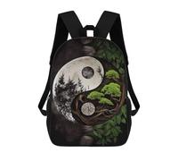 sinyumoney 3D Printed Children's School Natures Yin And Yang Backpack for Kids High Capacity Travel Fashion Rucksacks Kids School Bag Casual Back Pack 17inch