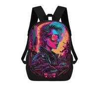 sinyumoney 3D Printed Children's School Neon Future Cityscape Backpack for Kids High Capacity Travel Rucksacks Book Bags Kids School Bag Back Pack 17inch