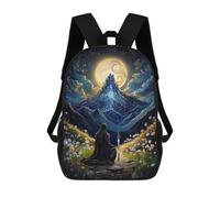 sinyumoney 3D Printed Children's School Night Sky Fantasy Backpack for Kids High Capacity Travel Fashion Rucksacks Kids School Bag Casual Back Pack 17inch