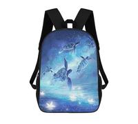 sinyumoney 3D Printed Children's School Ocean Dreams Turtle Journey Backpack for Kids High Capacity Travel Rucksacks Book Bags Kids School Bag Back Pack 17inch