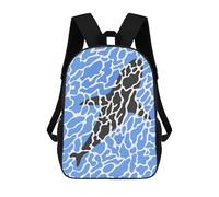 sinyumoney 3D Printed Children's School Orca in Abstract Water Pattern Backpack for Kids High Capacity Travel Fashion Rucksacks Kids School Bag Casual Back Pack 17inch