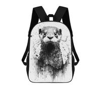 sinyumoney 3D Printed Children's School Otter Beauty Watercolor Backpack for Kids High Capacity Travel Fashion Rucksacks Kids School Bag Casual Back Pack 17inch