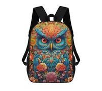 sinyumoney 3D Printed Children's School Owl Flower Portrait 2 Backpack for Kids High Capacity Travel Fashion Rucksacks Kids School Bag Casual Back Pack 17inch
