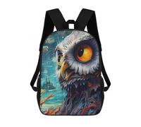 sinyumoney 3D Printed Children's School Owl in A Surreal Landscape Backpack for Kids High Capacity Travel Rucksacks Book Bags Kids School Bag Back Pack 17inch