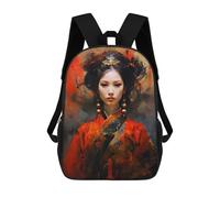 sinyumoney 3D Printed Children's School Painted Chinese Royal Girl Backpack High Capacity Travel Book Bags Fashion Rucksacks Kids School Casual Back Pack 17inch