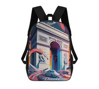 sinyumoney 3D Printed Children's School Paris Arc De Triomphe 1 Backpack for Kids High Capacity Travel Fashion Rucksacks Kids School Bag Casual Back Pack 17inch