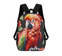 sinyumoney 3D Printed Children's School Parrot Backpack for Kids High Capacity Travel Fashion Rucksacks Kids School Bag Casual Back Pack 17inch