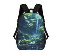 sinyumoney 3D Printed Children's School Peaceful Waterfalls Backpack High Capacity Travel Book Bags Fashion Rucksacks Kids School Casual Back Pack 17inch