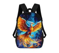 sinyumoney 3D Printed Children's School Phoenix Rise Artistic Firebird Backpack for Kids High Capacity Travel Rucksacks Book Bags Kids School Bag Back Pack 17inch