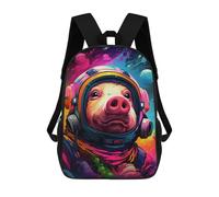 sinyumoney 3D Printed Children's School Pig Astronaut Space Suit-15 Backpack High Capacity Travel Book Bags Fashion Rucksacks Kids School Casual Back Pack 17inch