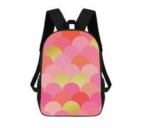 sinyumoney 3D Printed Children's School Pink And Gold Circles Backpack for Kids High Capacity Travel Fashion Rucksacks Kids School Bag Casual Back Pack 17inch